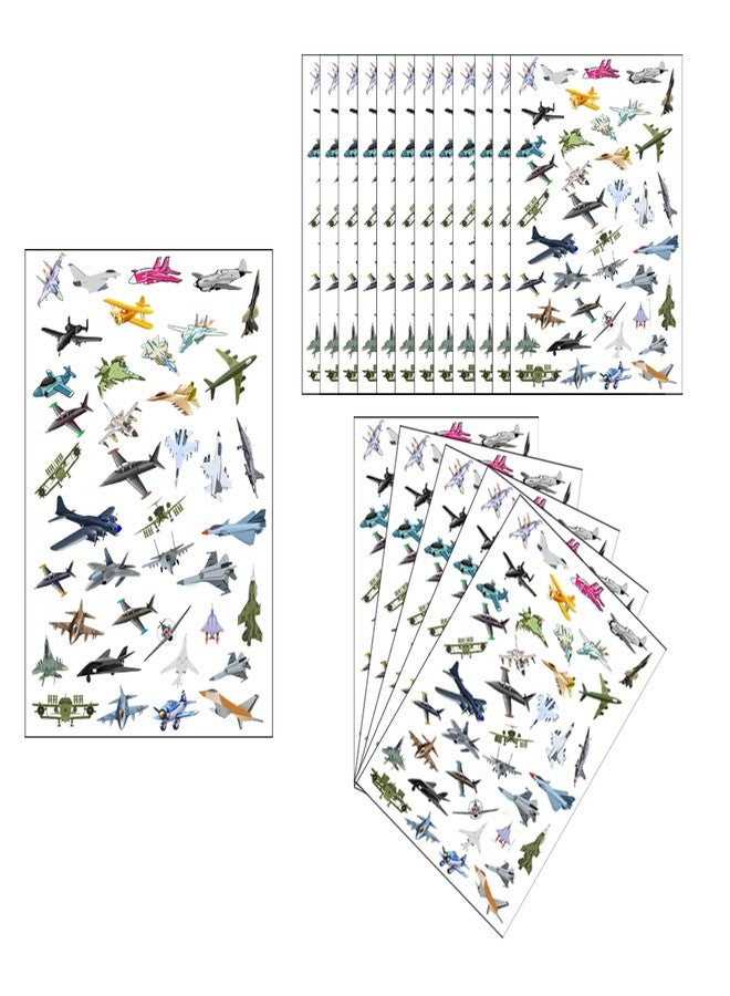 PIBIPAID 960+ Pcs Fighter Paper Stickers,for Military Airplane Aircraft Fighter Jet Plane Party Favors Supplies Decorations Goodie Bag Stuffers Prize Labels(24 Sheets) - Image 1